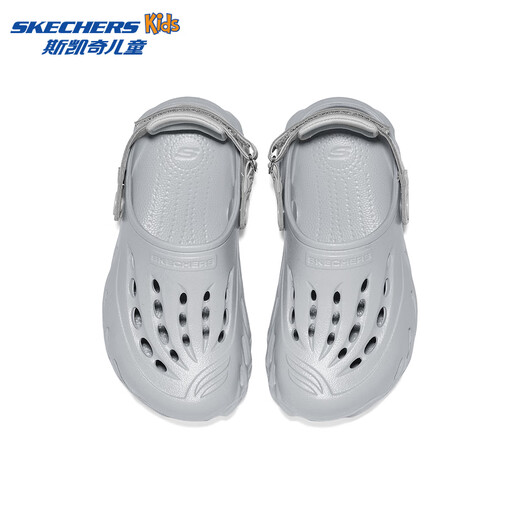 Skechers Children's Bubble Shoes Boys Hydrophobic Lightweight Beach Crocs Summer Middle and Large Children's Sandals 406645L Boys/Light Gray/LTGY 36
