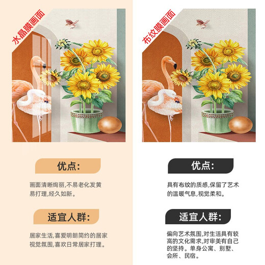 Ouoety Mo Xiaoxie Sonnenblume Eingangsdekoration Malerei kleiner frischer Eingangshalle Fantasie Wandmalerei Nordic Style Living Room Aisle Mo Xiaoxie 2694 40*60 cm Stoffmuster Film Single Couplet Schwarze Grenze