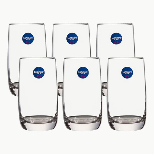 Стеклянная чашка MARTIGUES, домашняя чашка для воды, чашка для чая, чашка для сока, чашка для молока, чашка для питьевой воды, чашка для напитков, набор из 6 предметов, 6 упаковок/290 мл, высокий стиль 13790 + подстаканник + чашка по умолчанию