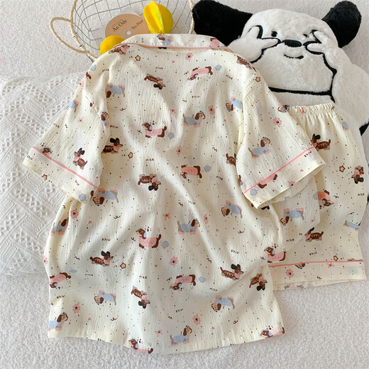 睡衣女夏季短袖云朵棉夏天女士2025年新款学生可爱卡通家居服套装 QDMBE683 M (160) 建议体重90斤以内
