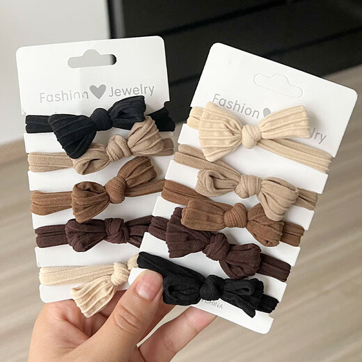 Demina Bow Hair Tie High Elasticity Rubber Band Women's Ball Hair Tie Adult Durable Hair Tie Simple High-end Popular Ponytail Bow Tie Hair Tie Mixed Colors 10