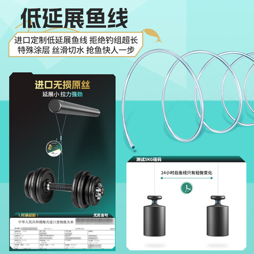 Kawaze Heikeng Feike competitive line group Zhankui PE reinforced knotless carbon core main line finished line group strong pull fishing crucian carp line 3.35 meters Heikeng Feike carbon core line group No. 2.0