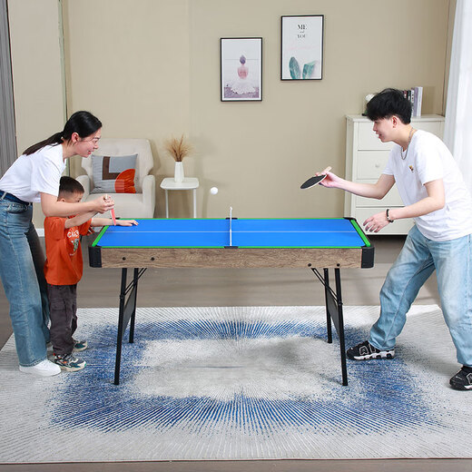 Top Sports Family Foldable Children's Pool Table Home Installation-Free Three-in-One Indoor Multi-Function Table Table Tennis Table 150cm Three-in-One (TP-5909) Green Cloth