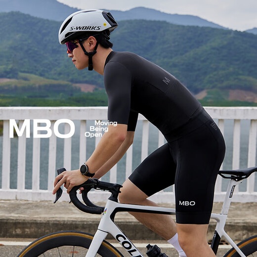 MBO Summer Men's Double Arrow Cycling Bib Shorts T300 Cycling Jersey Black M