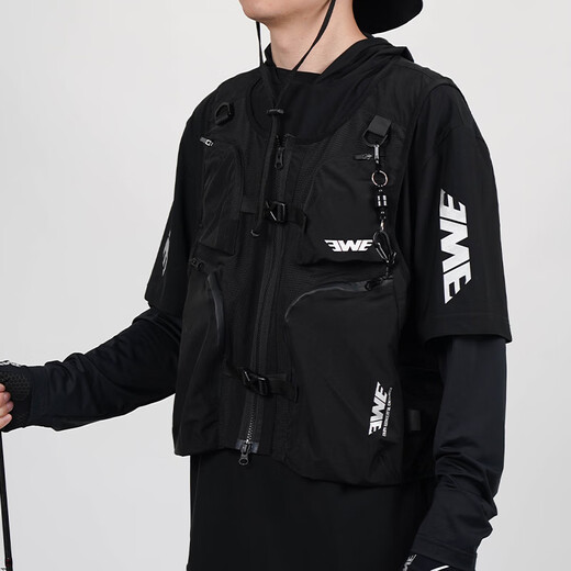 EWE25 Fake Two-Piece Sun Protection Clothes Samurai Sleeve Sun Protection Clothes Breathable Ice Sensitive Clothes Anti-UV Fishing Clothes Black S