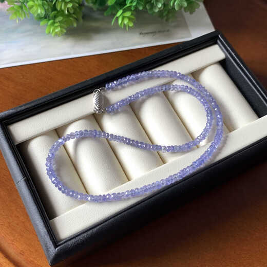 Chipping temperament, whitening natural tanzanite bracelet, two-turn bracelet, faceted disc beads, diamond cut, exquisite women's ins simple style