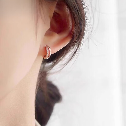 Fat Donglai's same style 18k gold rose gold earrings Au750 discount store removed the cabinet and found leakage 18K gold earrings outlets rose gold earrings