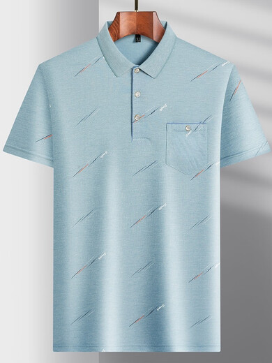Romon im mittleren Alter im mittleren Alter Kurzschlärm T-Shirt Daddy Sommer Dünn Polo-Hemd mittlere Eisseide Halbschlärm Herren alter Teise Seide-9855 Grau Real Pocket m 48/165/m