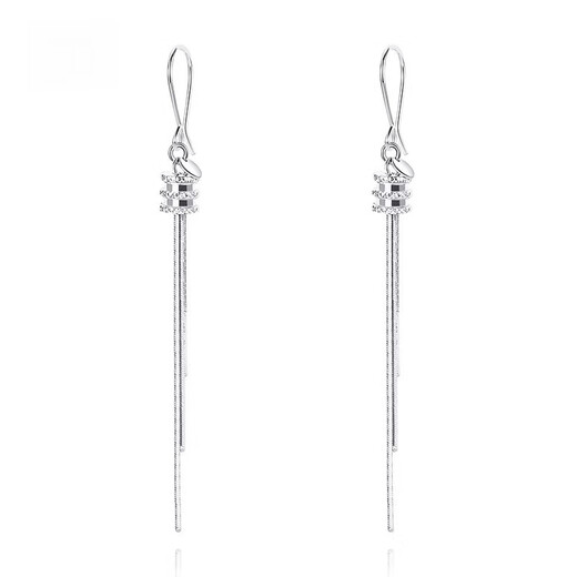 Bovia pt950 platinum tassel snake bone earrings fashionable platinum small waist ear hook versatile earrings one pair 3.8-4.0 g