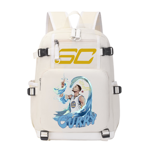 HGIRXV精品NBA库里周边书包初中男生大容量护脊双肩包男孩小学生3-6年级 黑色A款-27件套大礼包