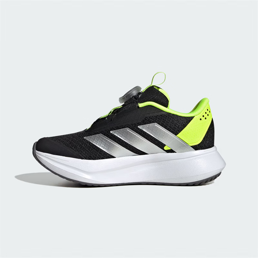 ADIDAS阿迪达斯 童鞋25春季新款男女大小童经典旋转按钮运动休闲鞋 JI1694  黑色/金属银亮/柠檬黄 31.5 适合脚长19cm
