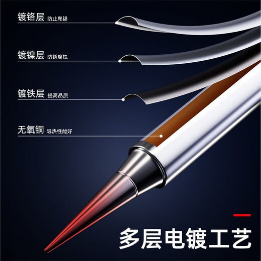 Delixi Electric constant temperature electric Luo iron head universal 936 internal heating chromium iron head curved tip flat head horseshoe head round tip SK tip (small blade) soldering iron tip