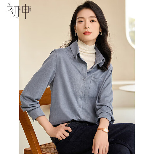 First application Spring and Autumn thick long-sleeved shirt for women in the wilderness Maillard retro velvet soft layered shirt jacket S144C6002