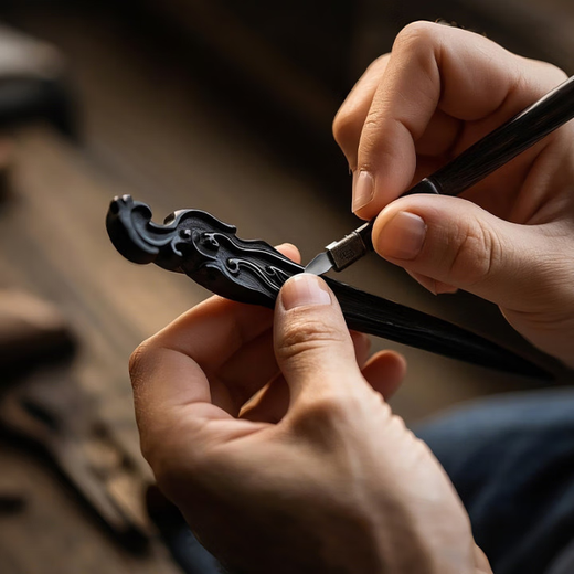 Phoenix Nirvana Hairpin Ancient Style Black Sandalwood Hairpin Hanfu Hair Accessory New Chinese Style Hairpin Practical Birthday Gift for Women High-end