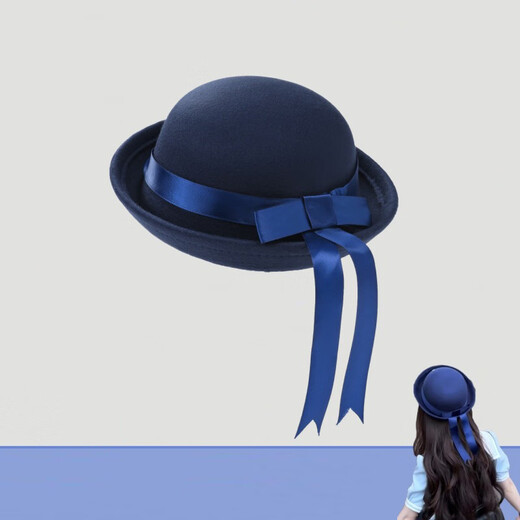 Lu Shanwu small round hat Japanese sailor hat jk uniform couple college style bow ribbon casual and versatile cyan streamer (picture 2)