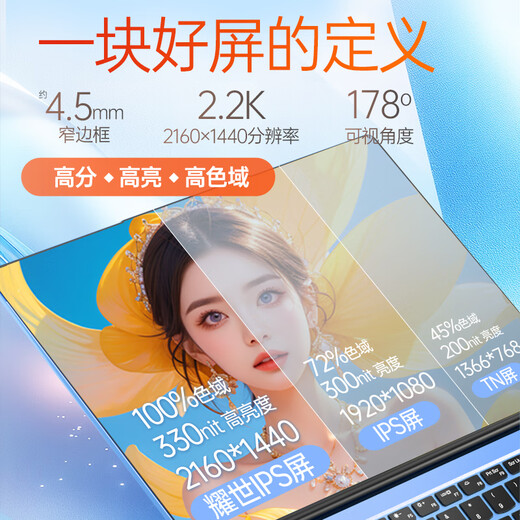 Staatlich subventionierter Laptop der Dere Shengteng-Serie, 14-Zoll-2,2K-Ultra-Clear-Bildschirm, dünnes und leichtes Notebook, Business-Büro, Spiel, Unterhaltung, College-Student, Studium, Laptop, 16G/512G