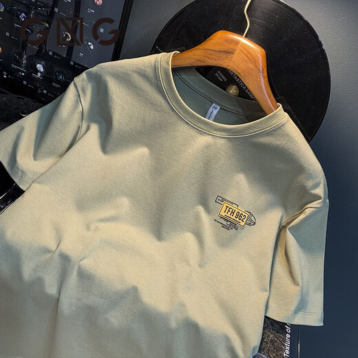 
GLXLG short-sleeved T-shirt men's summer high-end 2025 new trend printed top high-spin Xinjiang cotton loose t-shirt Mint green [JSW9906] M suitable for 90-108Jin [Jin equals 0.5 kg]