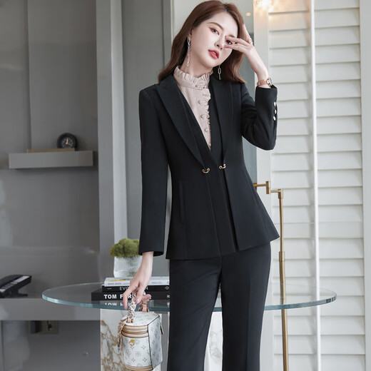 Purple charming high-end suit suit for women 2025 spring and autumn new style professional temperament formal goddess style suit fake two-piece jacket blue suit 3XL (recommended 130-140 Jin Jin equals 0.5 kg)