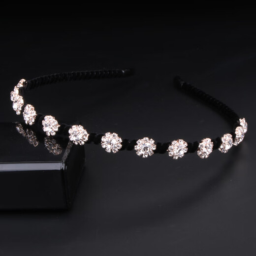 Yunru 520 gift to girlfriend, Korean style rhinestone pearl bow thin hair hoop, Korean crystal bow tie, bunny ears hair, baby's breath