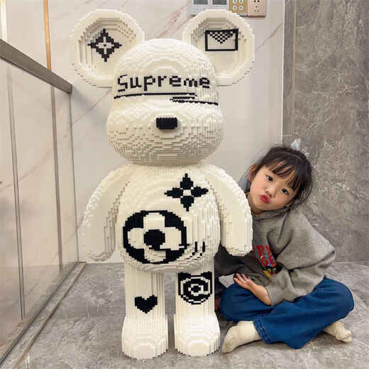 小 N颗粒拼装暴力熊积木玩具摆件女孩生日礼物拼图生日礼物男女孩 LS9930啵啵暴力熊50CM
