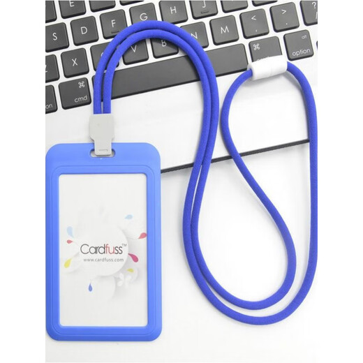 Jingsheng fashionable round rope lanyard tag employee card bus card work card work permit campus card holder card with student bus C5 gray vertical version + 9734 silver round rope