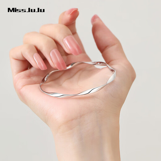 Miss JuJu pt950 platinum Möbius bracelet women's platinum ring solid bracelet weight 13.46 grams inner diameter 54mm