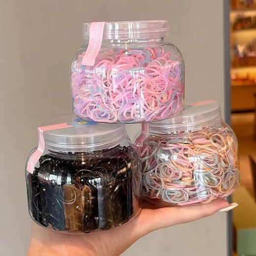 Colorful high-elasticity disposable rubber band children's small hair band baby hair rope root durable girl's headband hair tie mixed color 1 piece set