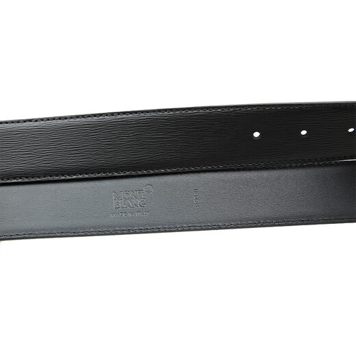 万宝龙（MONTBLANC）针式扣带黑色男士商务皮带/腰带 宽3.5cm 黑色114435