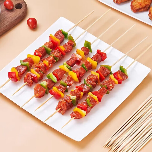 Jiamo bamboo skewers, barbecue skewers, mutton skewers, meat skewers, spicy hotpot skewers, barbecue accessories 3.0 bamboo skewers, 100 pieces