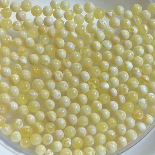 Core fragrance natural fidelity beeswax raw ore Russian material round beads single bead 3-12mm small beads loose beads chicken oil yellow with pearl white nectar 3mm yellow and white flower beeswax round beads 1 piece 1.0 through hole