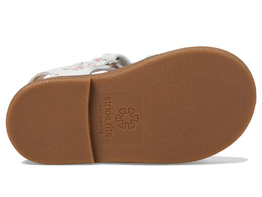Stride rite children's sandals open toe outdoor beach shoes light and comfortable white floral 8 children