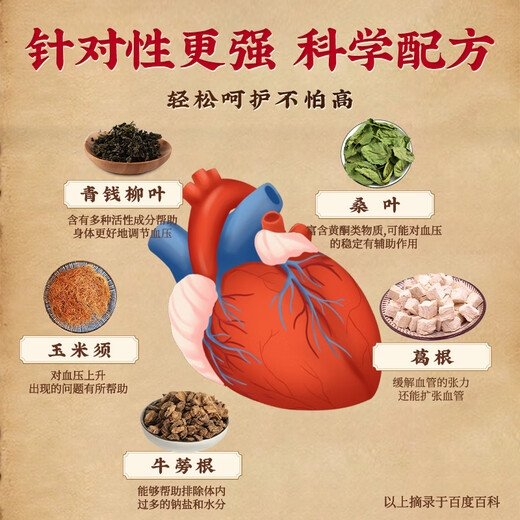 北京同仁堂青钱柳玉米须桑叶降压茶辅助降血压高血压特三高茶降血血糖脂压茶 胸闷气短 耳鸣失眠 拍1发5