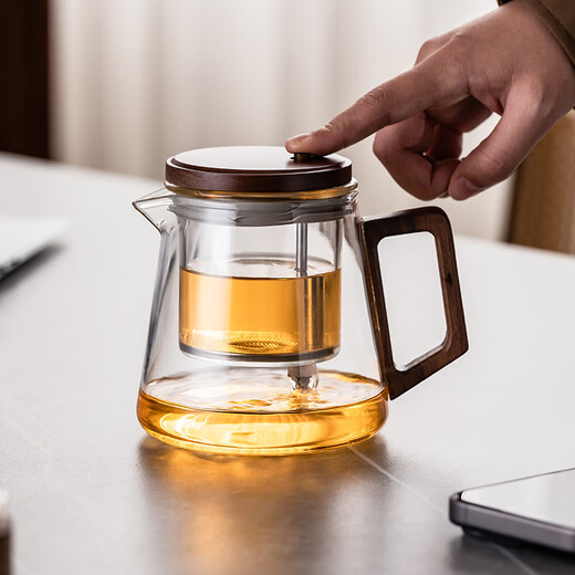 Porcelain brand tea set transparent elegant cup tea water separation glass teapot high temperature resistant office tea tea set