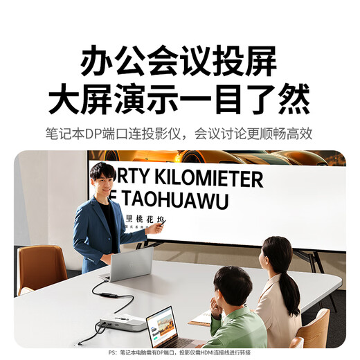 Greenlink DP to HDMI adapter 4K HD DisplayPort male to female video converter suitable for computer graphics card desktop to monitor projector cable 65367