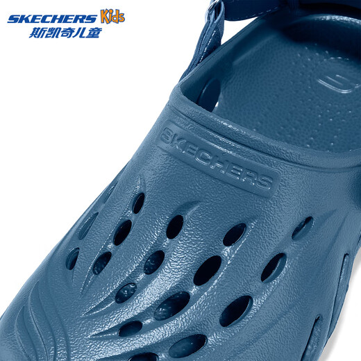 Skechers Skechers Children's Bubble Shoes Boys' Hydrophobic Lightweight Beach Crocs Summer Middle and Large Children's Sandals 406645L Boys/Dark Gray Blue/SLT 36