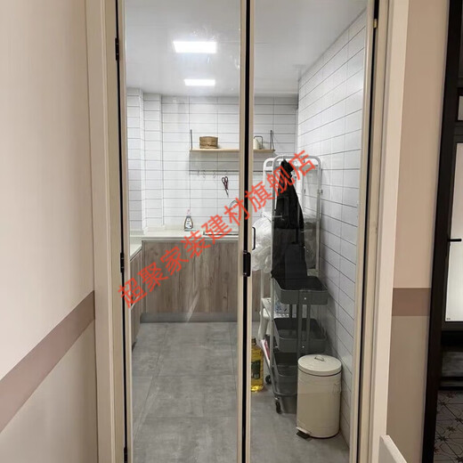 美克杰折叠门卫生间厨房阳台折叠门铝合金折叠门推拉门无轨道小折叠门 黑色 1835