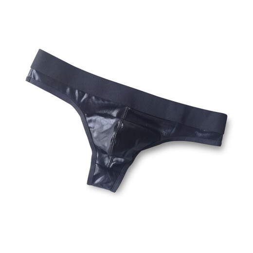 BUFFNY patent leather imitation leather sexy men's underwear performance temptation thong black L