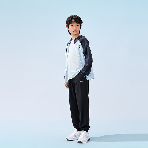 ASICS Children's Wear 25th Summer New Men's and Women's UPF50+ Ice Wing Sun Protection Wear Woven Breathable Jacket 5002 Light Blue 160