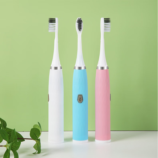Electric toothbrush, intelligent sonic sweep, deep cleaning and gum protection, household, children, students, adults, elderly, universal, charge-free, cost-effective model, white, with 2 brush heads