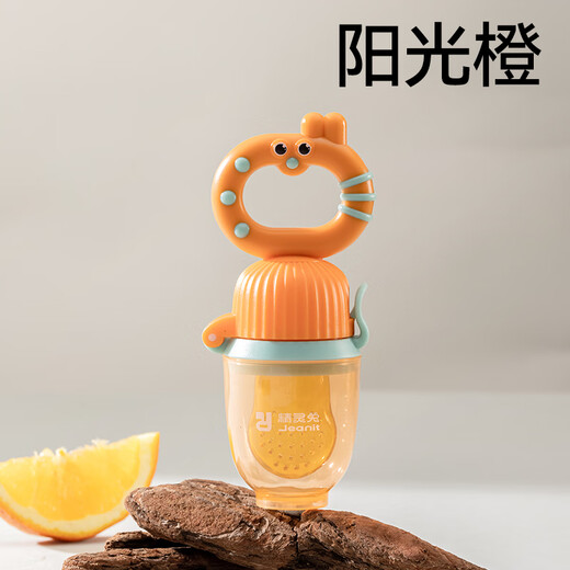 Elf Rabbit (JingLingTu) Elf Rabbit Baby Rotating Bite Bag Eats Fruit Supplementary Food Cleaner JingLingTu Sunshine Orange-3 Bite Bags 1 Pack
