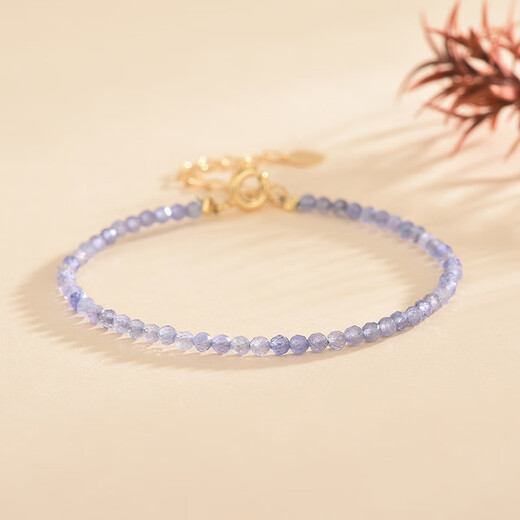 Xiangman sleeve natural crystal bracelet for women, extremely fine 3mm tanzanite round bead bracelet, niche design, summer fresh style for women, about 2.5 tanzanite faceted bracelet, hand circumference about 15
