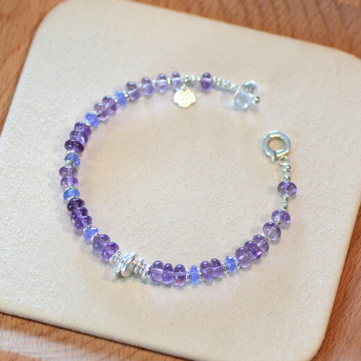 Pure Lavender Ice-Permeable Natural Amethyst Tanzanite Silver Bracelet Women's Exquisite Original Nine Purple Lihuo Suitable for Clean Hands 17