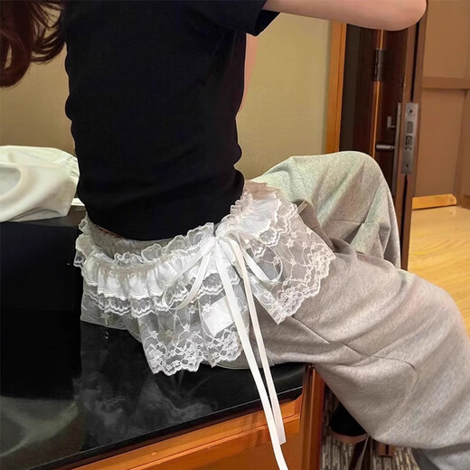 Lubo lace fungus shorts butt curtain for women spring and summer all-match lace apron curtain leggings hot girl lace skirt white lace small butt curtain 1 piece