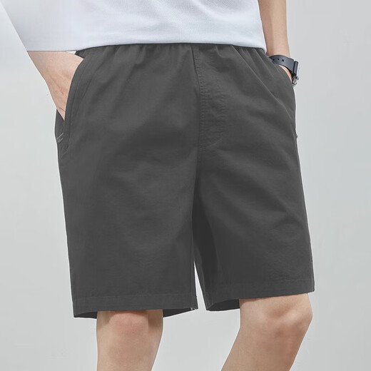 恒源祥男士短裤夏季新款商务休闲裤男宽松时尚纯棉薄款中裤五分裤子 9224卡其色 L 建议110-130斤