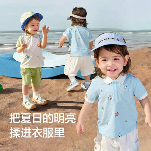 Balabala baby t-shirt baby tops boys short-sleeved Polo clothes 2025 summer wear thin, cool and comfortable 209225117105