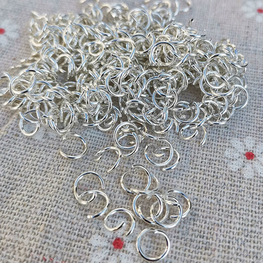 Handmade materials diy jewelry metal link ring iron hoop necklace button joint open ring bracelet accessories silver 6mm about 100 pieces