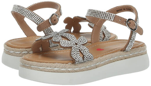 Steve Madden Girls' Shoes Unisex Kids Adalee Sandals, Rhinestones Rhinestones 4 Big Kid