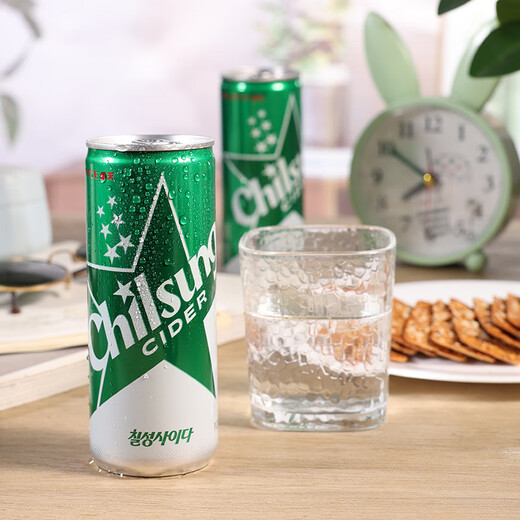 LOTTE Seven Star Ice Lemon Flavored Carbonated Soda Zero Fat Bubbles Refreshing Ice and Thirst-Quinifying Summer Must-Have Original from Korea