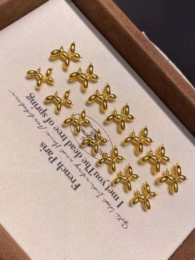 Allied Water Shell Gold Pure Gold 999 Balloon Dog Pendant 5D Hard Gold Women's Pure Gold 999 Cartoon Cute Zodiac Dog Necklace Dog 2.49g