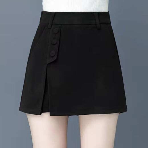 HUALIN FASHION高腰短裤女宽松显瘦假两件春秋 卡其色 7027 M 95-105斤